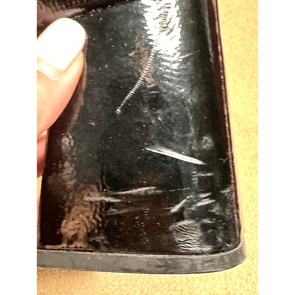 Steve Madden Black Faux Patent Leather Block Heel Mary Jane Shoes 3.25" Heel 8M - Picture 13 of 14